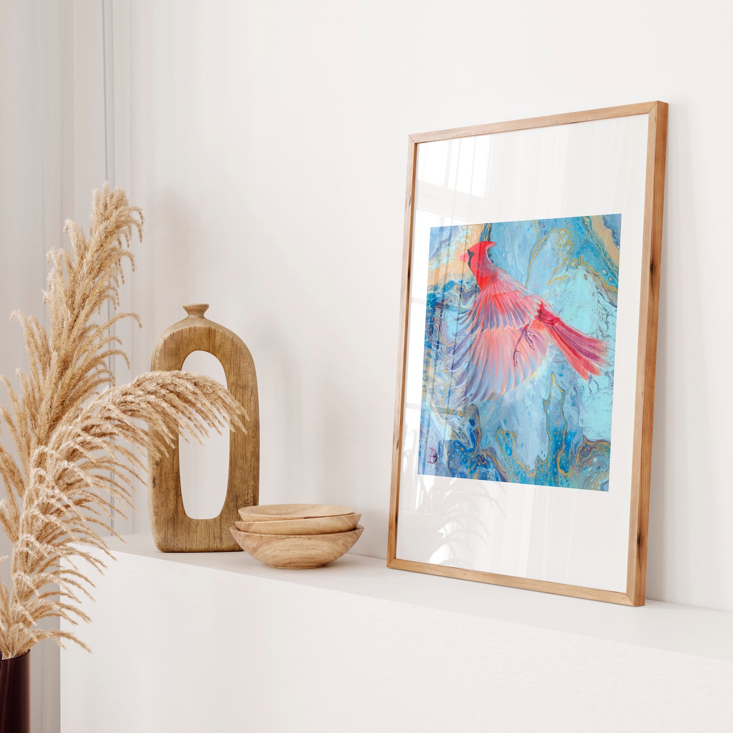 Wings of Wonder - Red Cardinal Art Print (8x8)