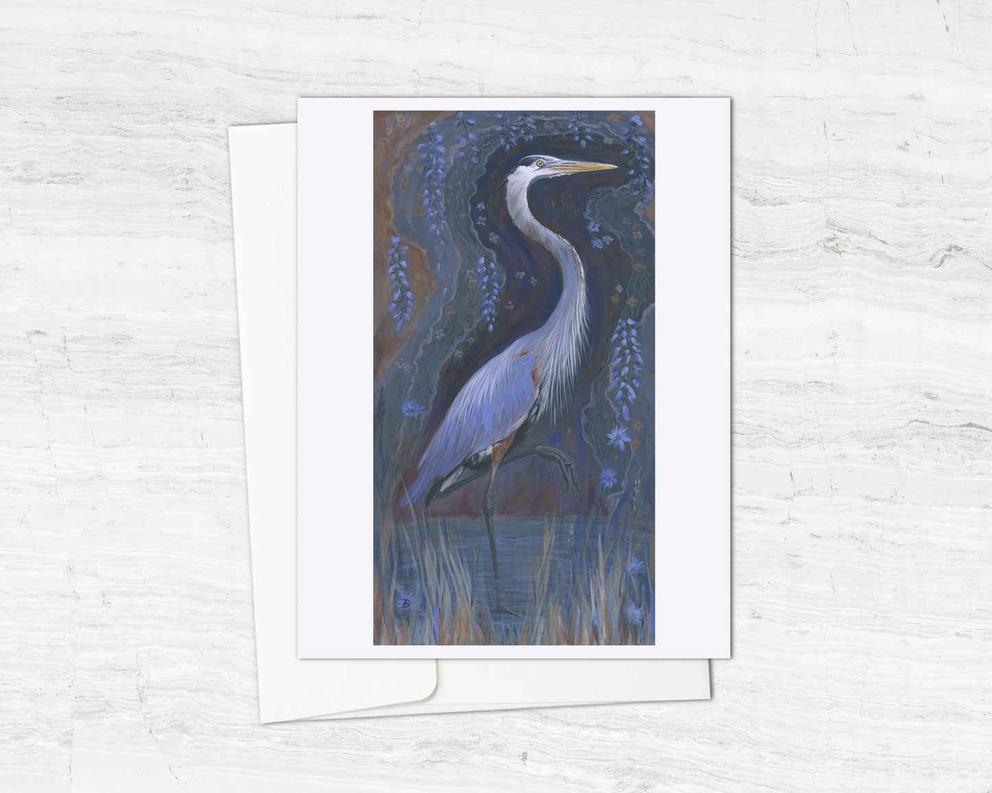 Awareness - Heron Notecard (Blank Inside)
