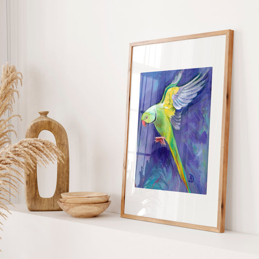 Parrot flying - art print