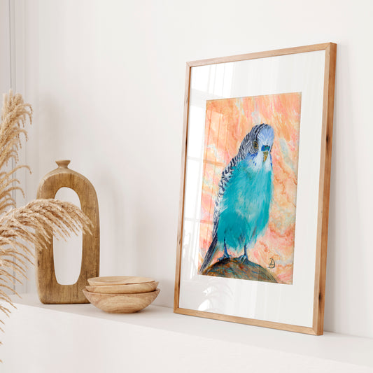 Blue Parakeet art print