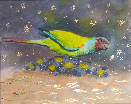 "Pfrimer's Parakeet" - art prints with gold leaf