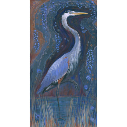 Blue Heron Acrylic on canvas painting by Andreea Dumez