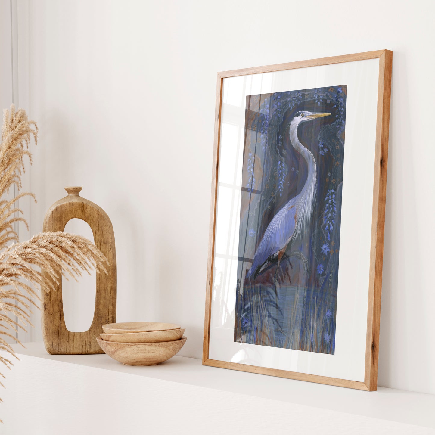 Awareness - Heron Art Print (10x5)