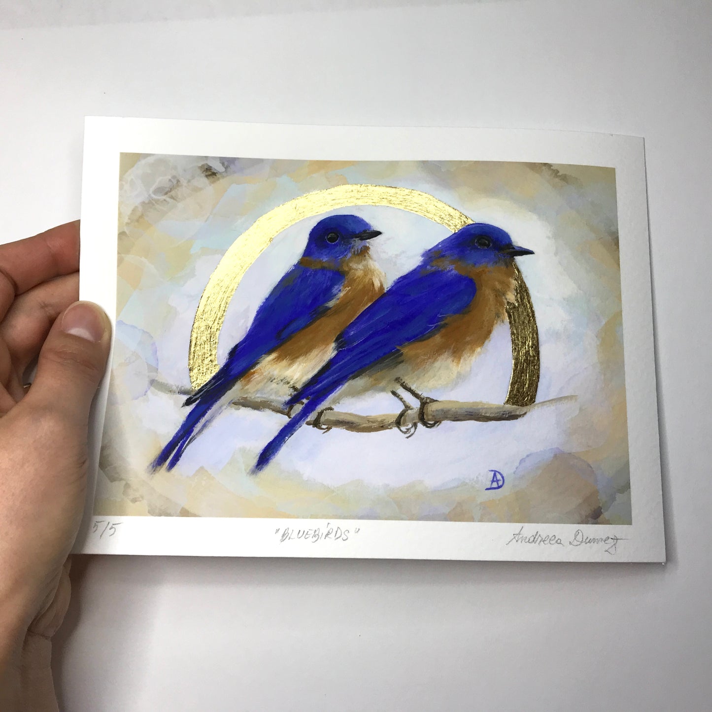 Gold Leaf Limited Edition "Pair of Bluebirds"