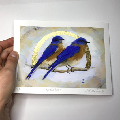 Gold Leaf Limited Edition "Pair of Bluebirds"