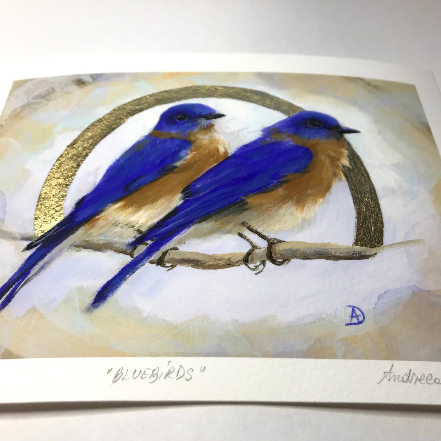 Gold Leaf Limited Edition "Pair of Bluebirds"