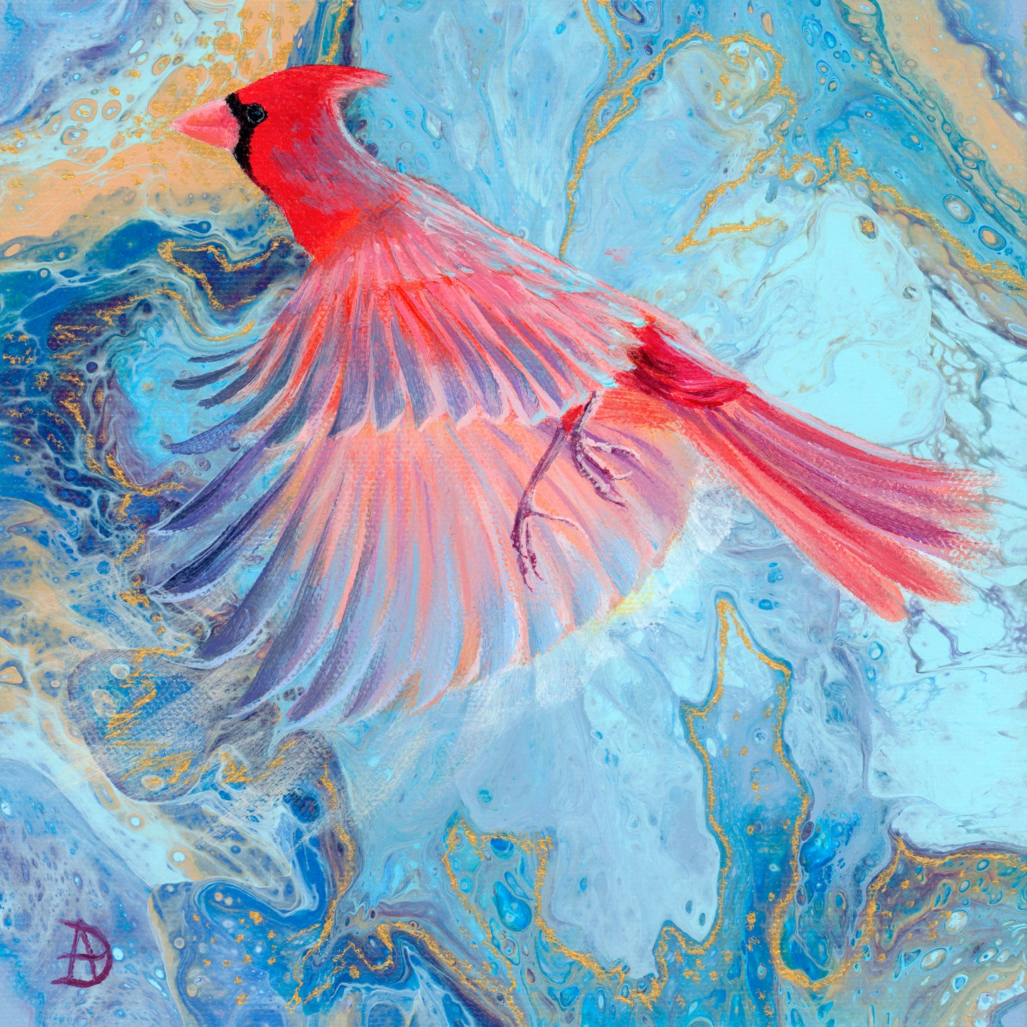 Wings of Wonder - Red Cardinal Art Print (8x8)