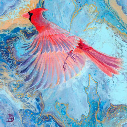 Wings of Wonder - Red Cardinal Art Print (8x8)