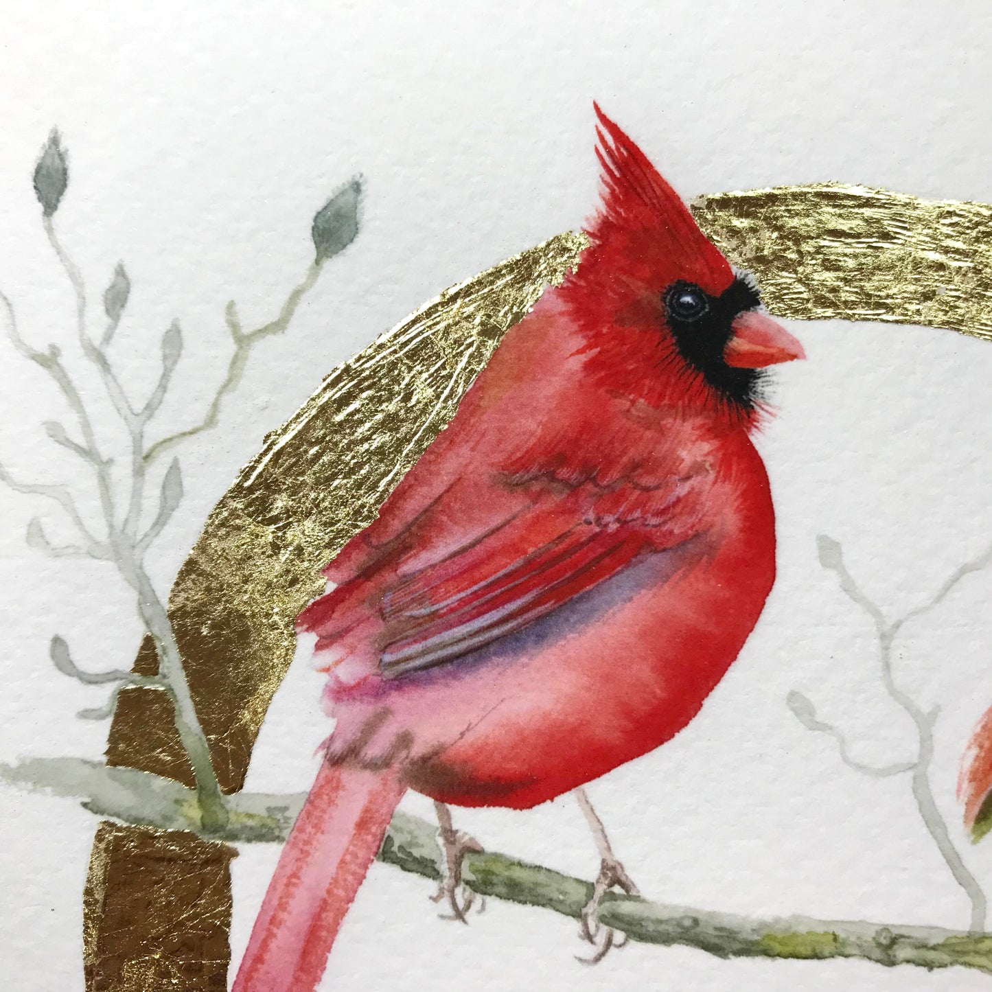Gold Leaf Limited Edition "Pair of Cardinals"