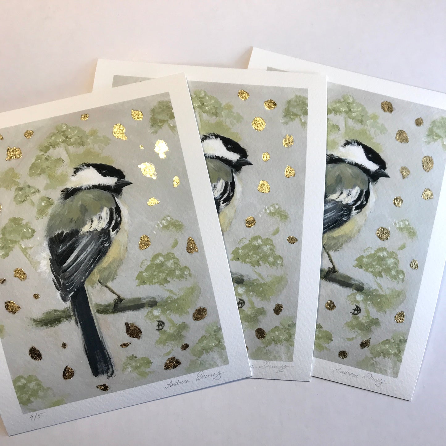 Gold Leaf Limited Edition "Gold-kissed Chickadee "