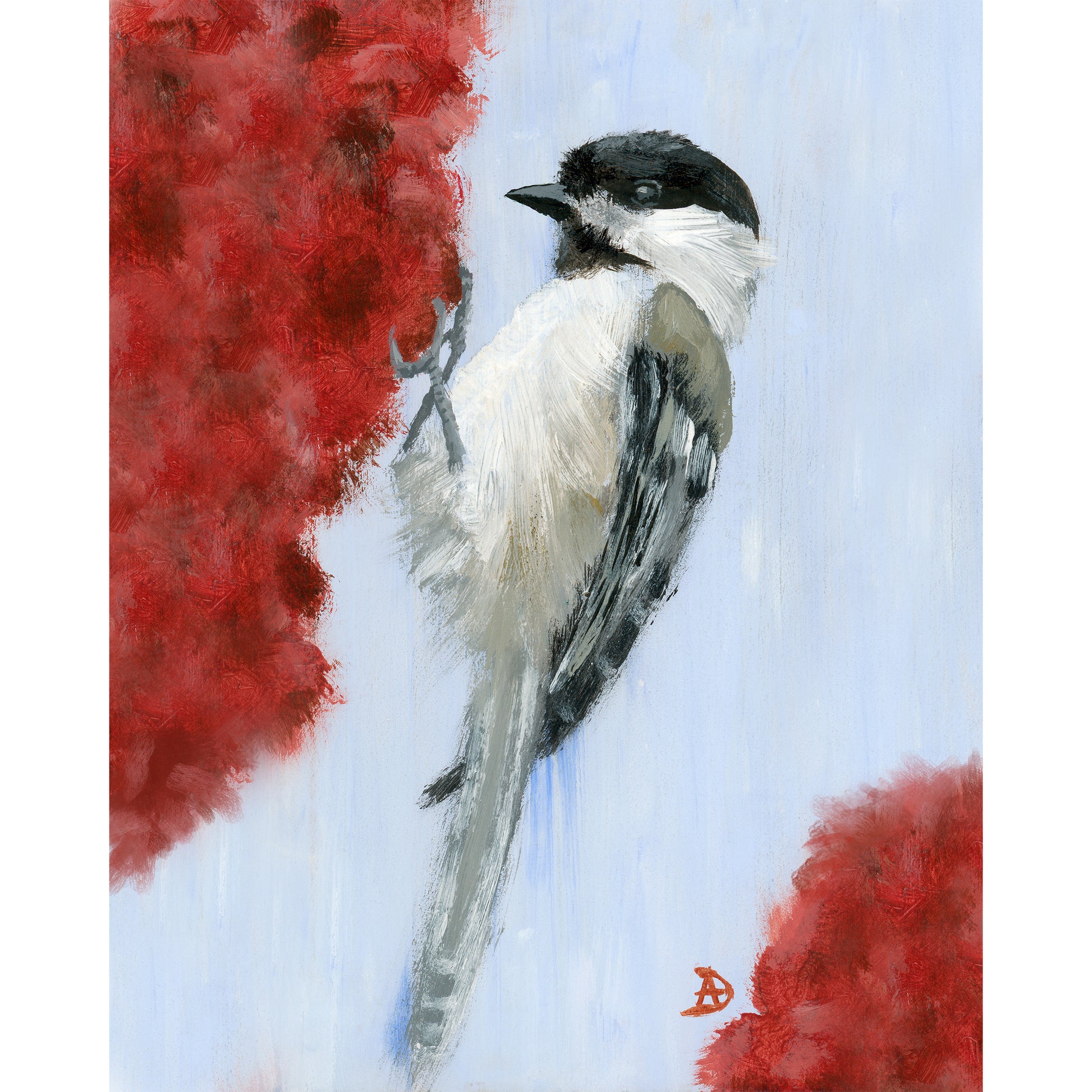 Chickadee painting