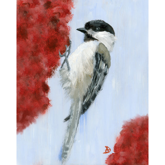 Chickadee painting