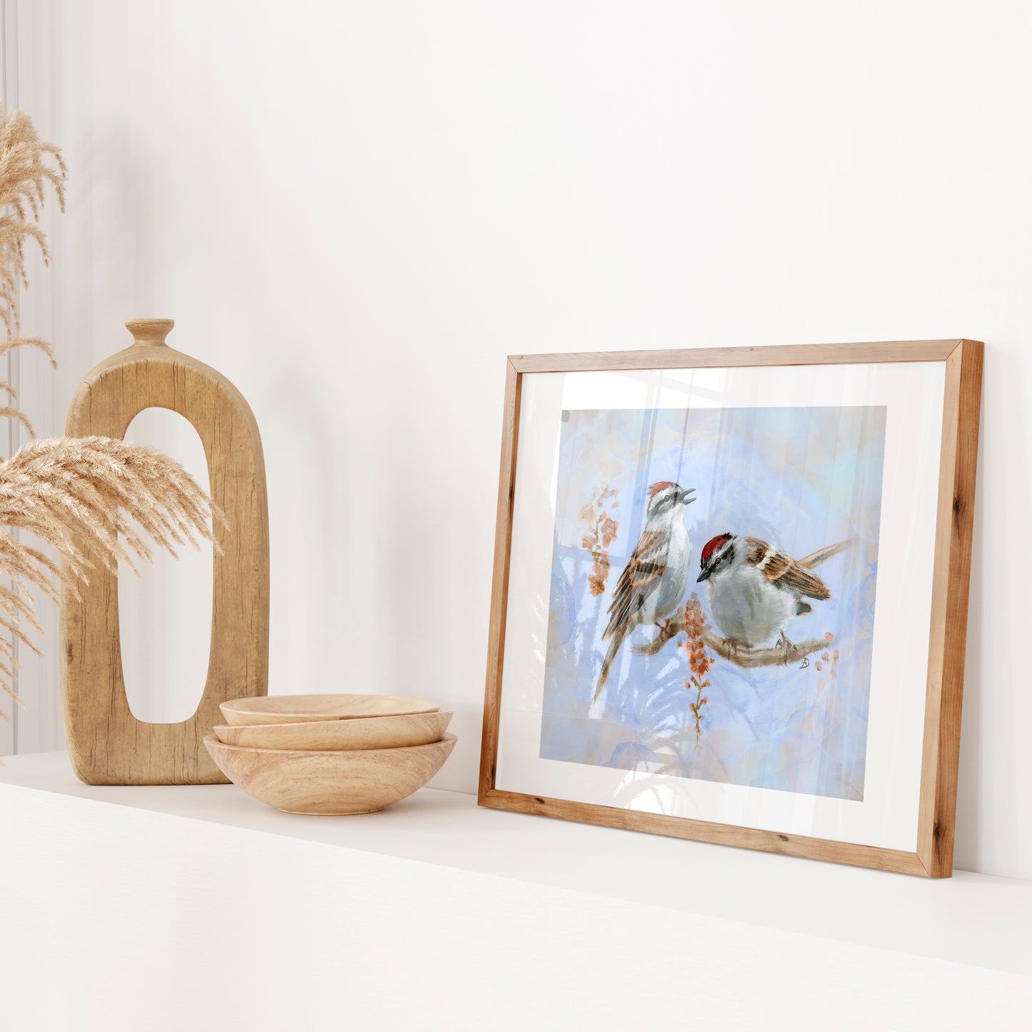 Chipping Sparrows art print