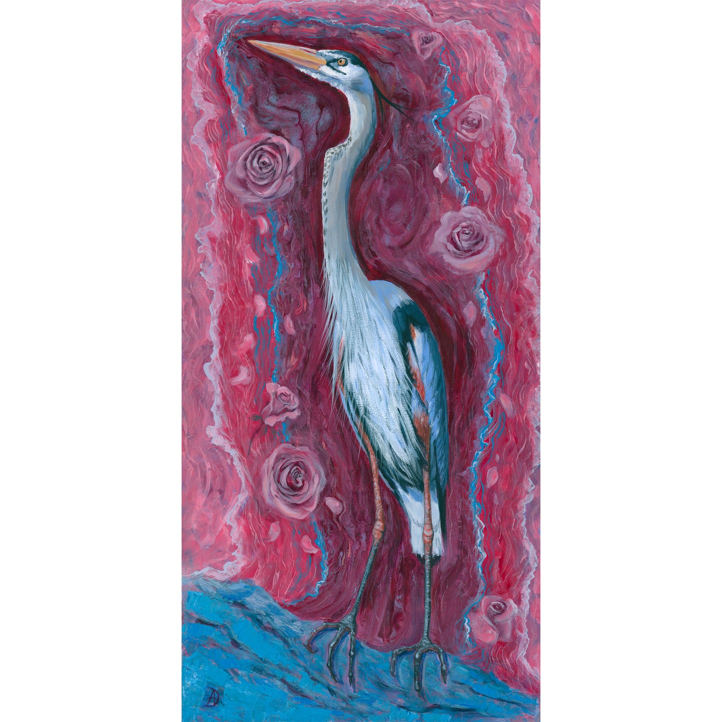 Blue Heron artwork by Andreea Dumez