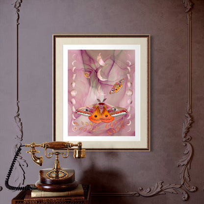 Emperor Moths and Mystic Moons - Art Print