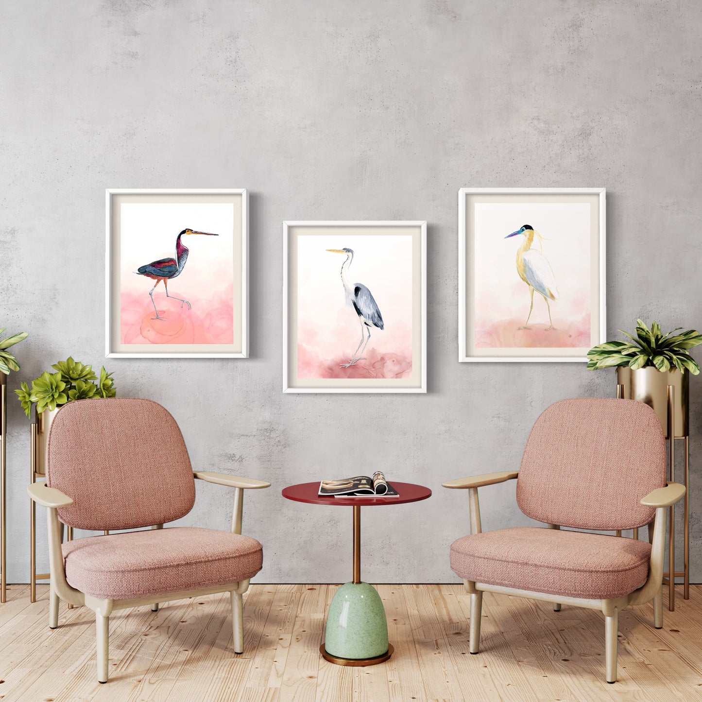 Herons - Set of 3 Art Prints