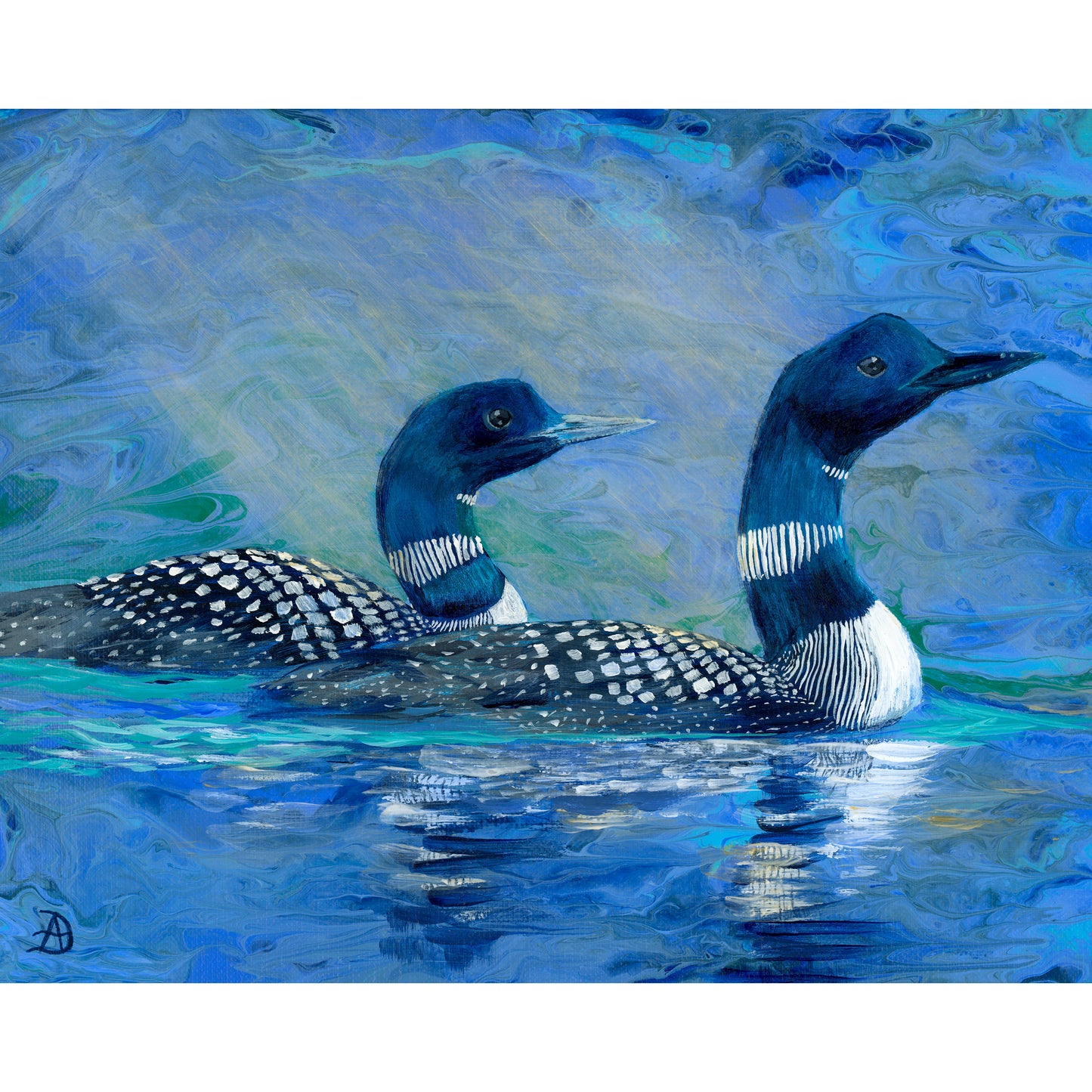 A Pair of Loons painting