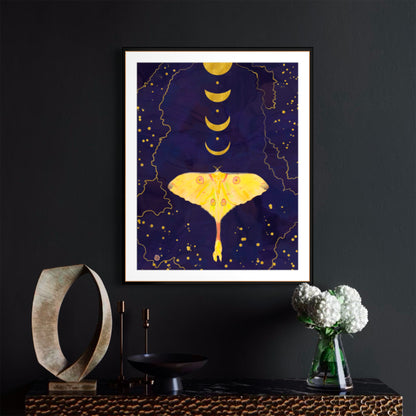 Madagascar Moon Moth in the Enchanted Sky - Art Print