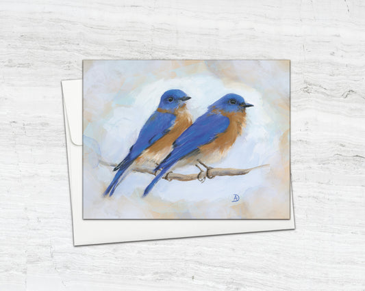A Pair of Bluebirds Notecard (Blank Inside)