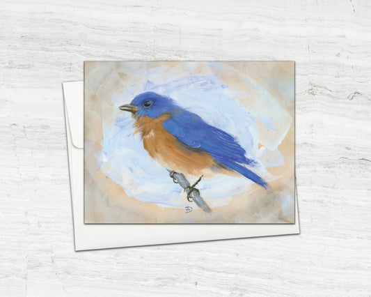 Pretty Bluebird Notecard (Blank Inside)