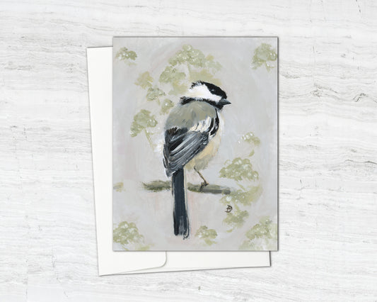 Chickadee Painting - Art Notecard