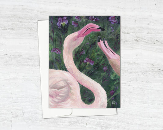 Flamingos Romantic Notecard