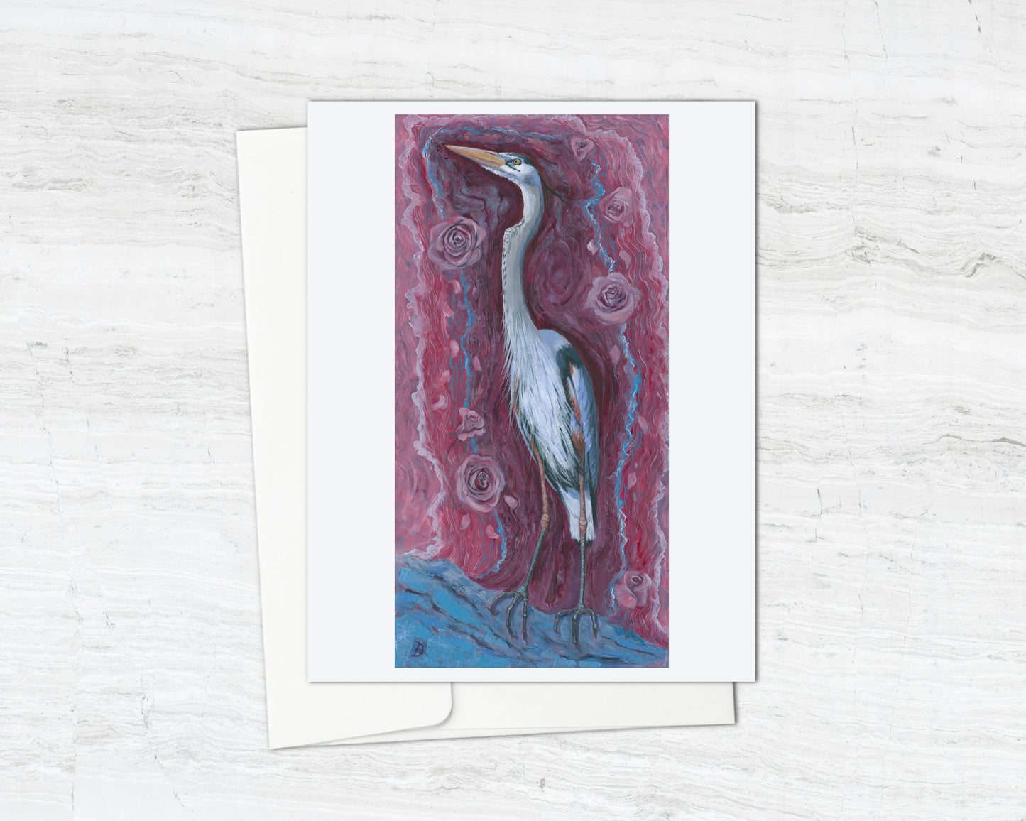 Contemplation - Heron Notecard (Blank Inside)