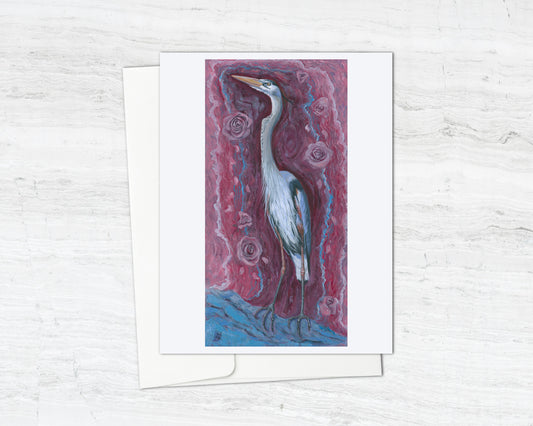 Contemplation - Heron Notecard (Blank Inside)