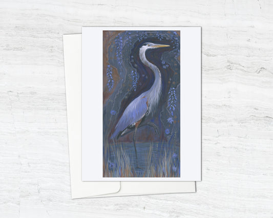 Awareness - Heron Notecard (Blank Inside)