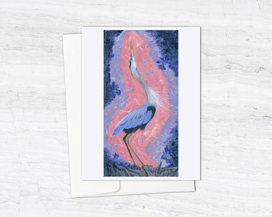Awakening - Heron Notecard (Blank Inside)