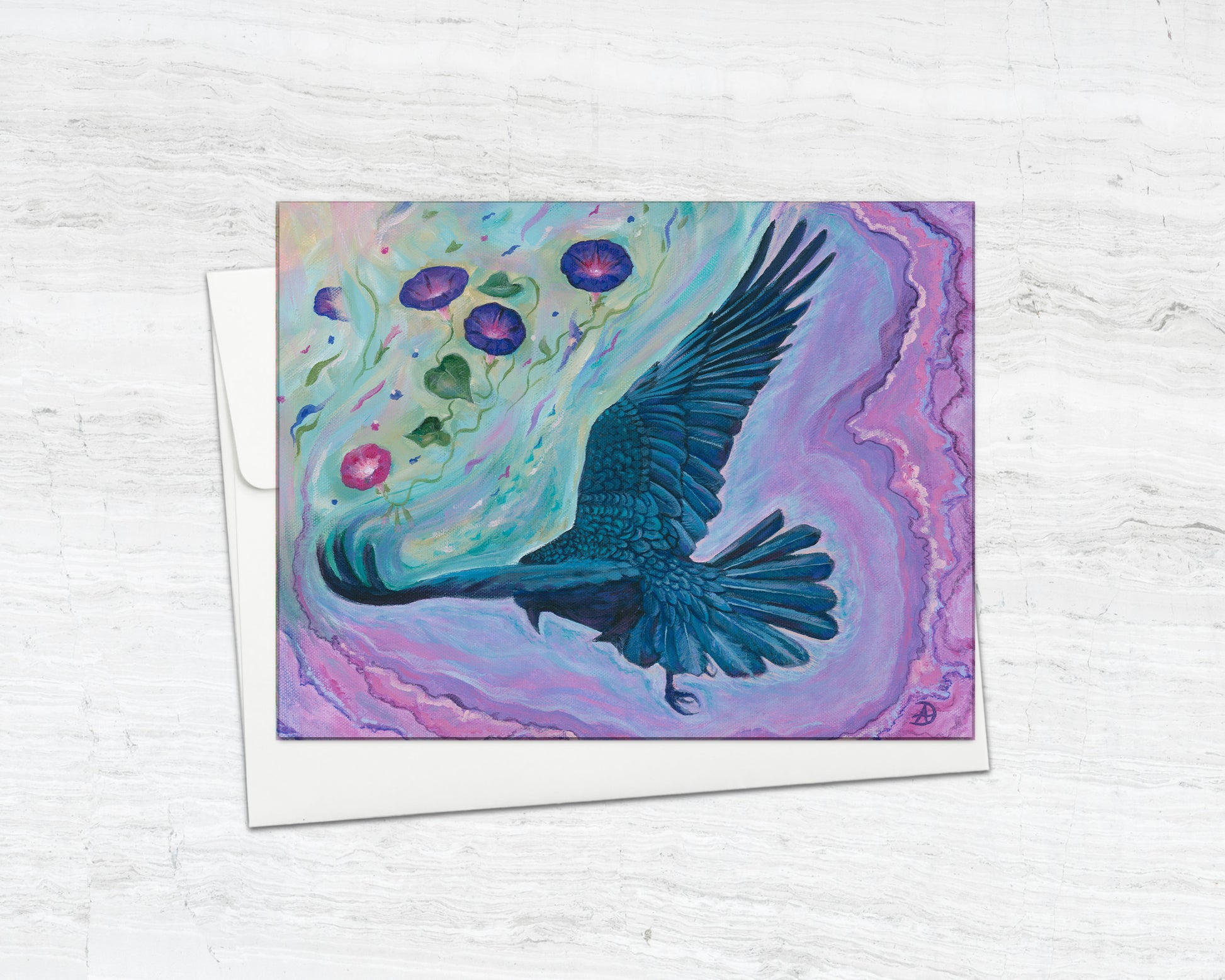 Crow in Flight Notecard