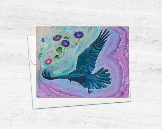 Crow in Flight Notecard