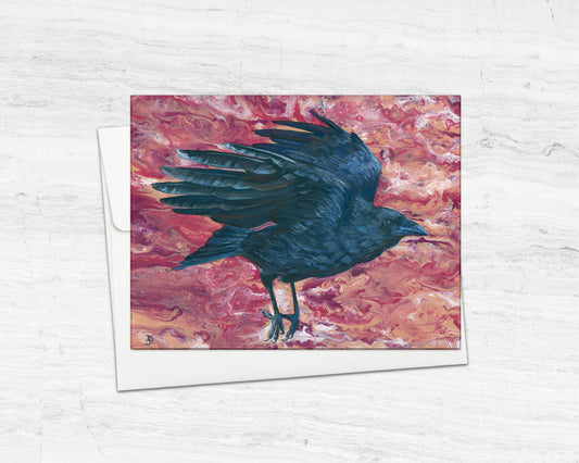 Dark Wisdom - Crow Notecard (Blank Inside)