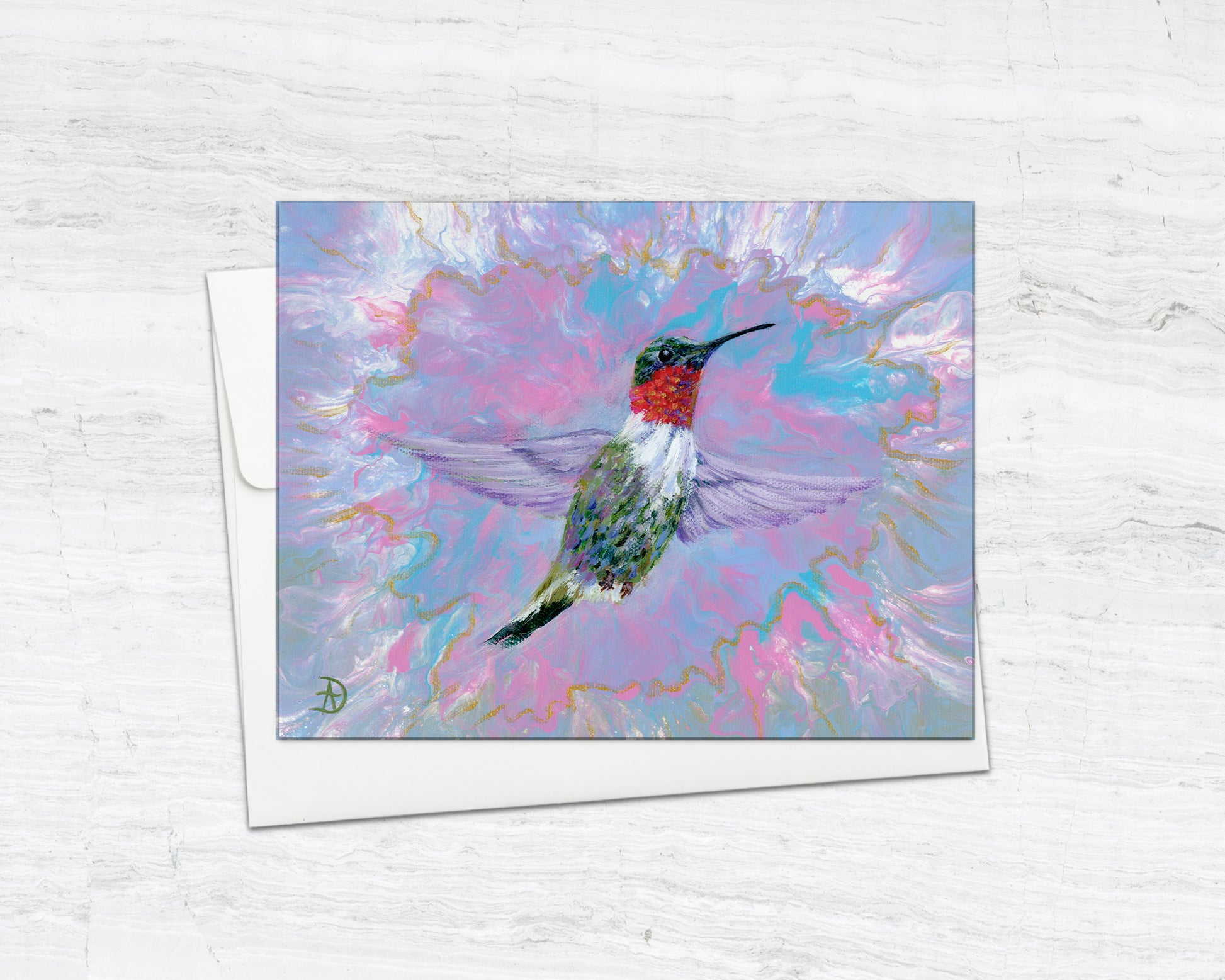 Hummingbird artwork notecard