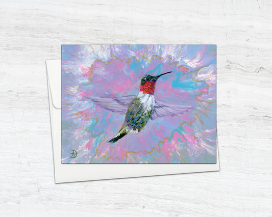 Hummingbird artwork notecard