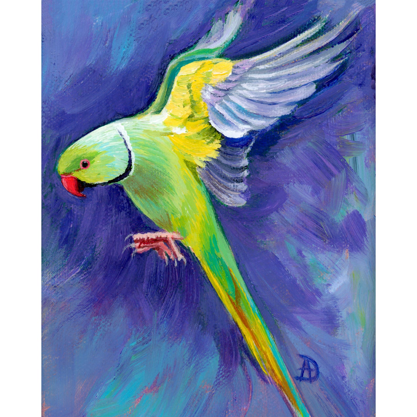 Parrot flying - painting