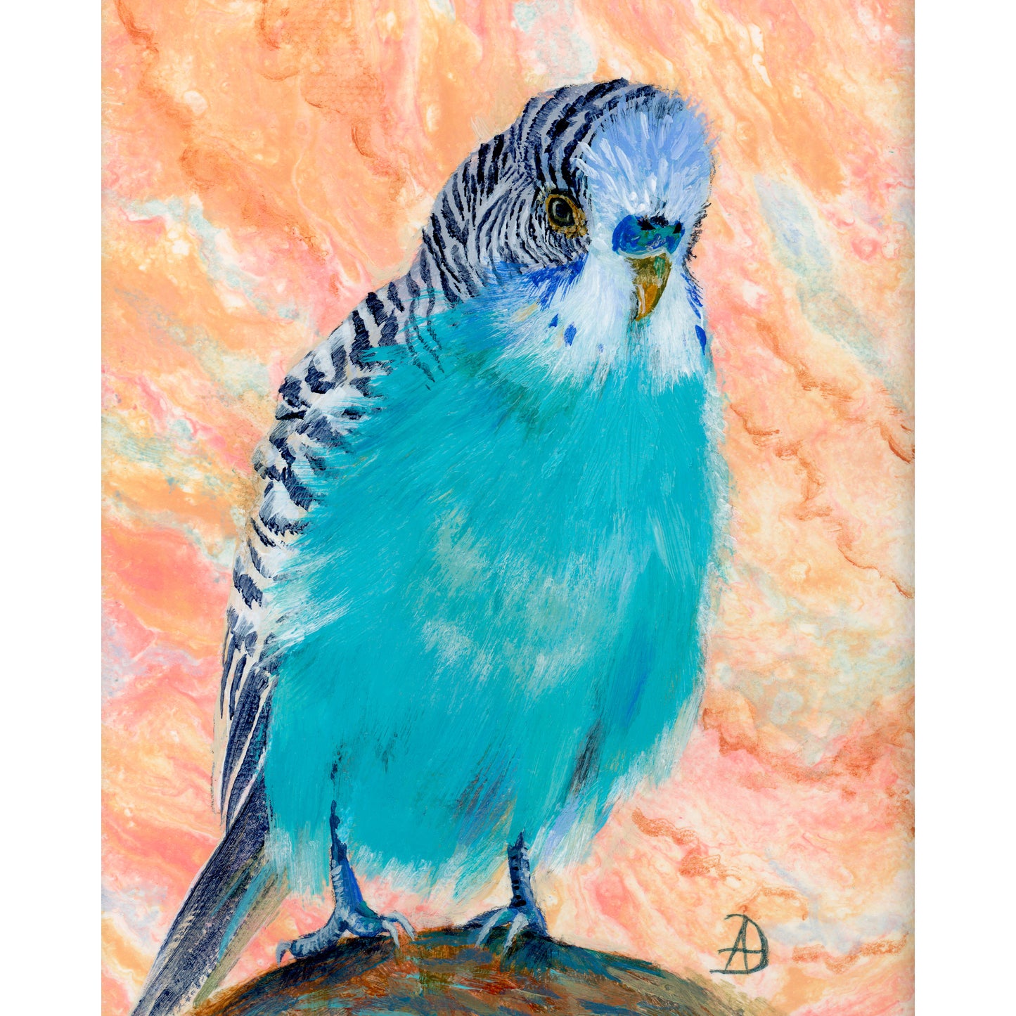 Blue Parakeet painting
