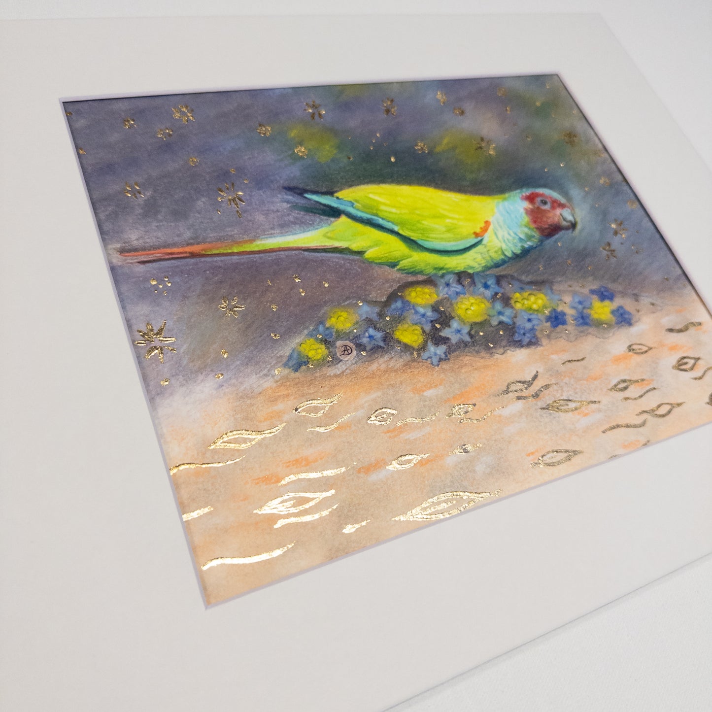 "Pfrimer's Parakeet" - art prints with gold leaf