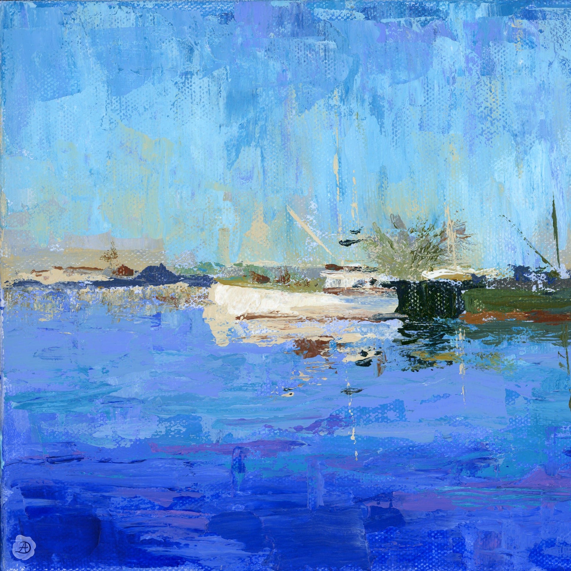 "Boats on Piscataqua River" - detail of painting 