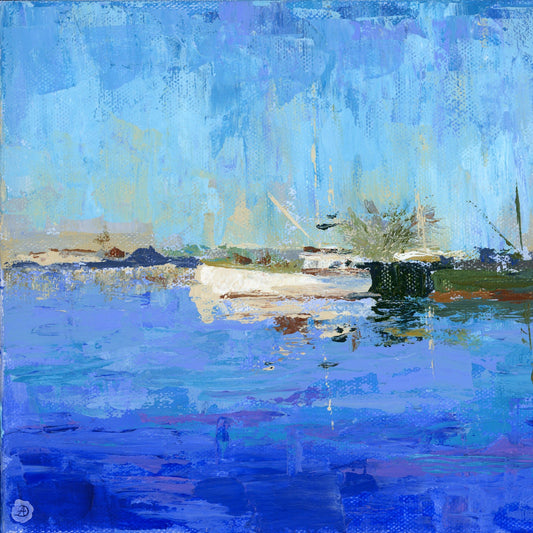 "Boats on Piscataqua River" - detail of painting 