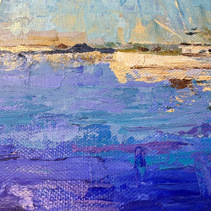 "Boats on Piscataqua River" - Original Acrylic Painting on Canvas