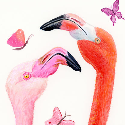 Cheerful Flamingos - Art Print