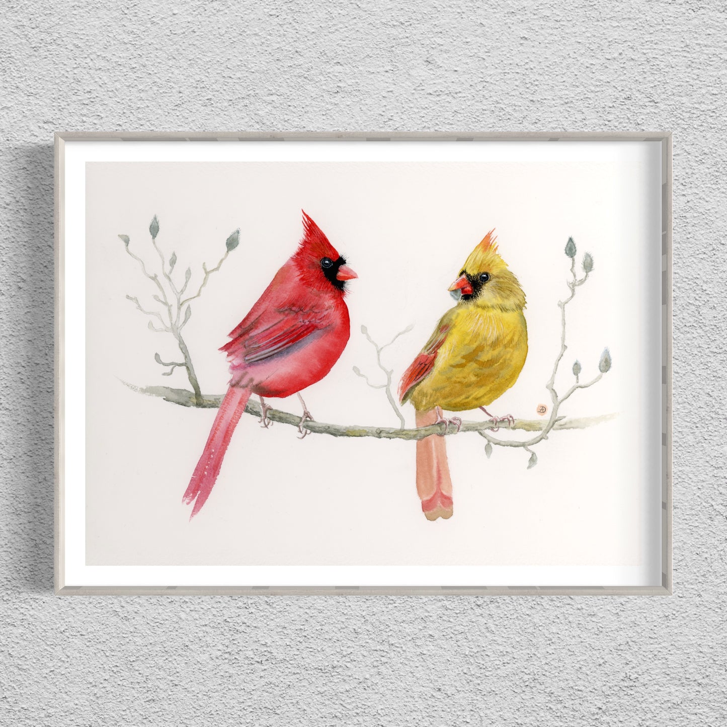 A Pair of Cardinals - Art Print