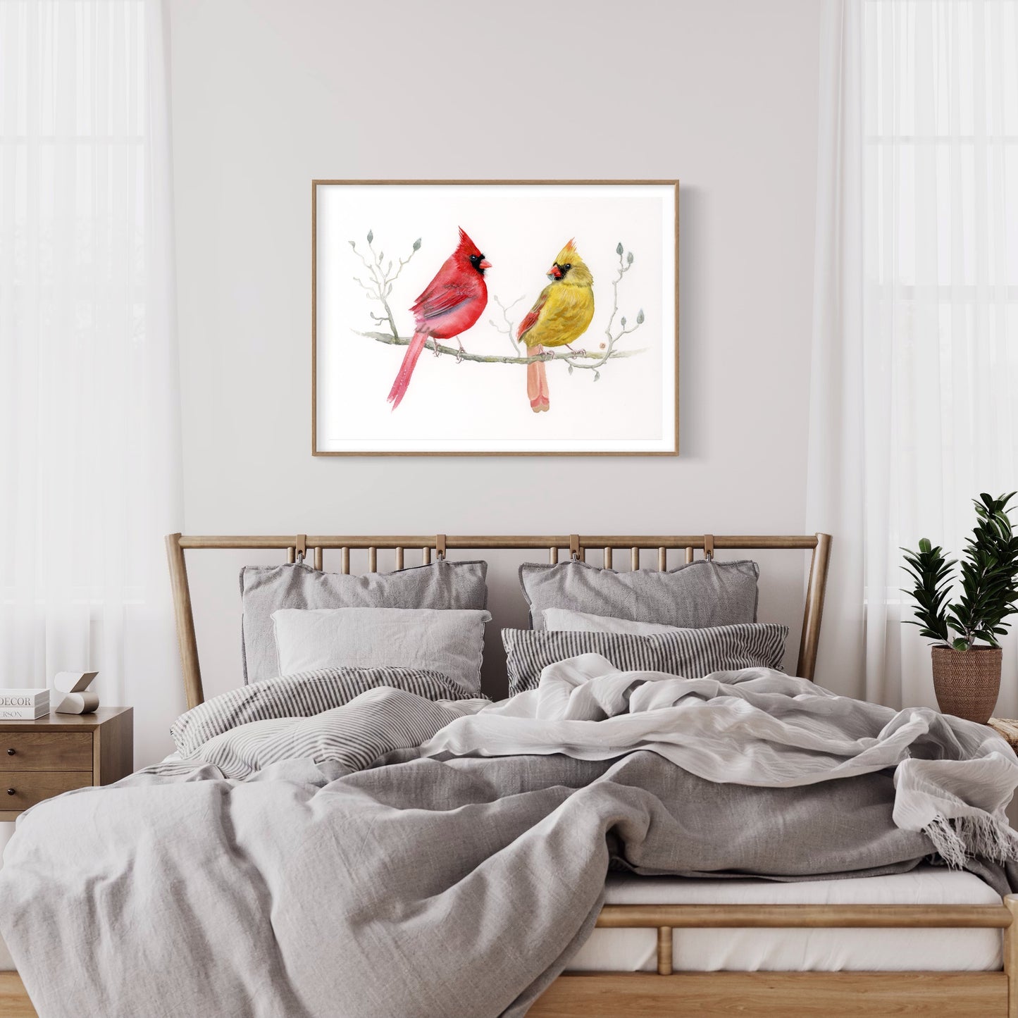 A Pair of Cardinals - Art Print